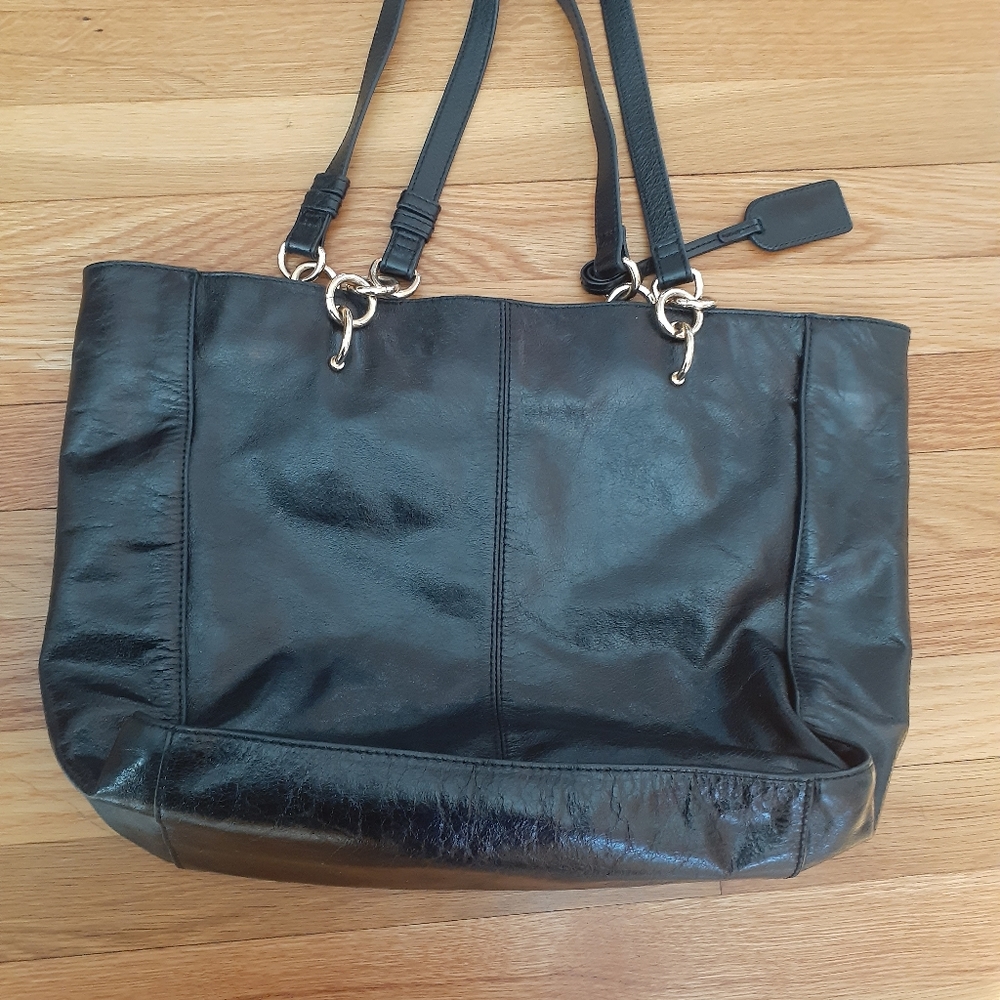 BAGLEY MISCHA STUDED LEATHER TOTE OS HANDBAG Black - Picture 2 of 5